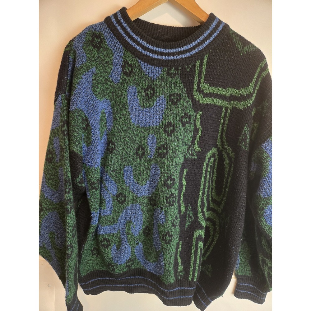 Vintage 90's "Coogi Style" Men's Pattern Sweater Crewneck City Streets Sz Large